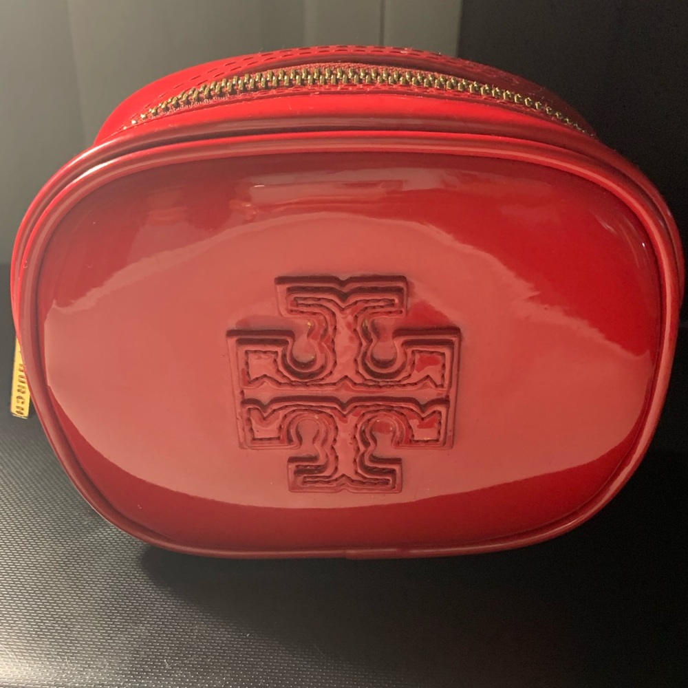 Red Patent Leather Tory Burch Cosmetic Case